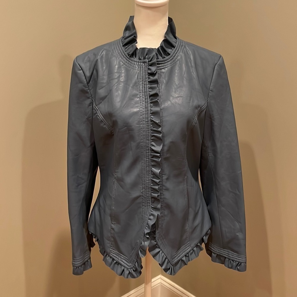 Hot in Hollywood Faux Leather Blue Jacket